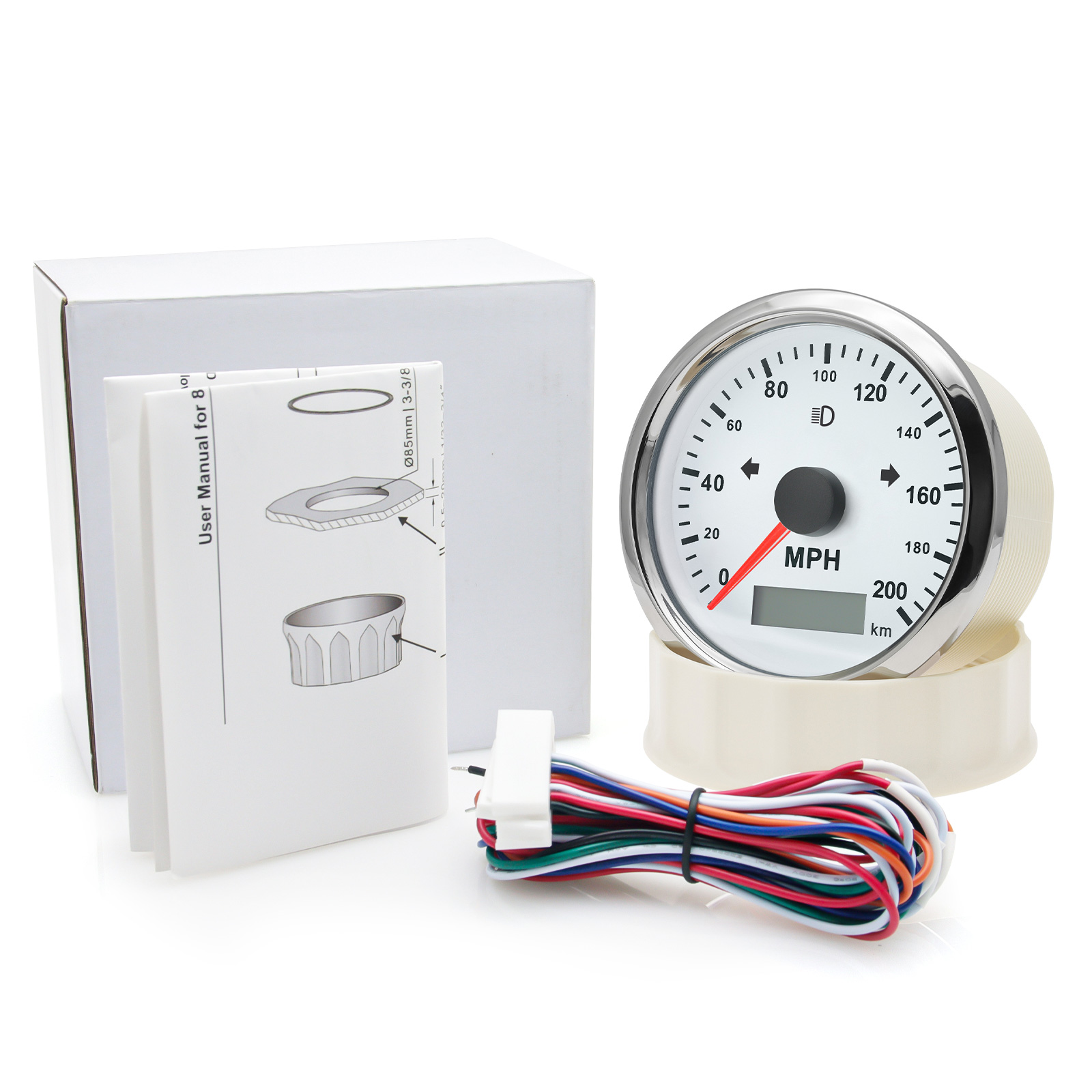 125 200 MPH KMH 85 مللي متر عد - مراجعة Analog Meter Gauge وسعره